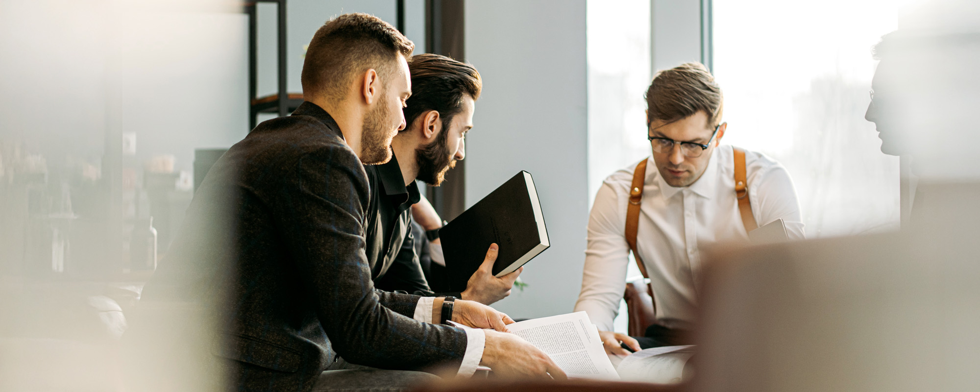 caucasian business team in office