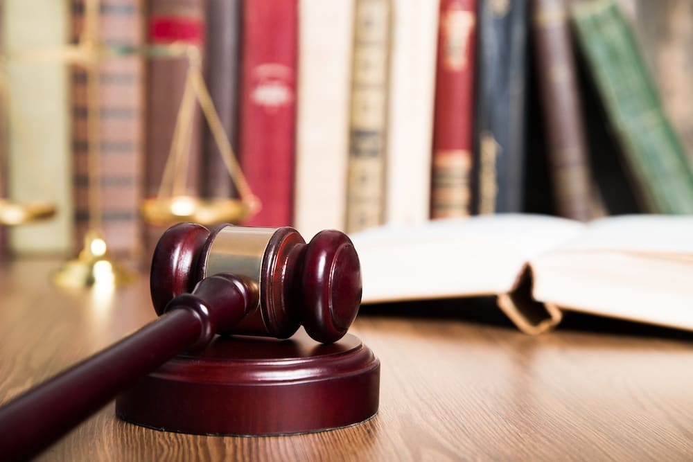 gavel and books