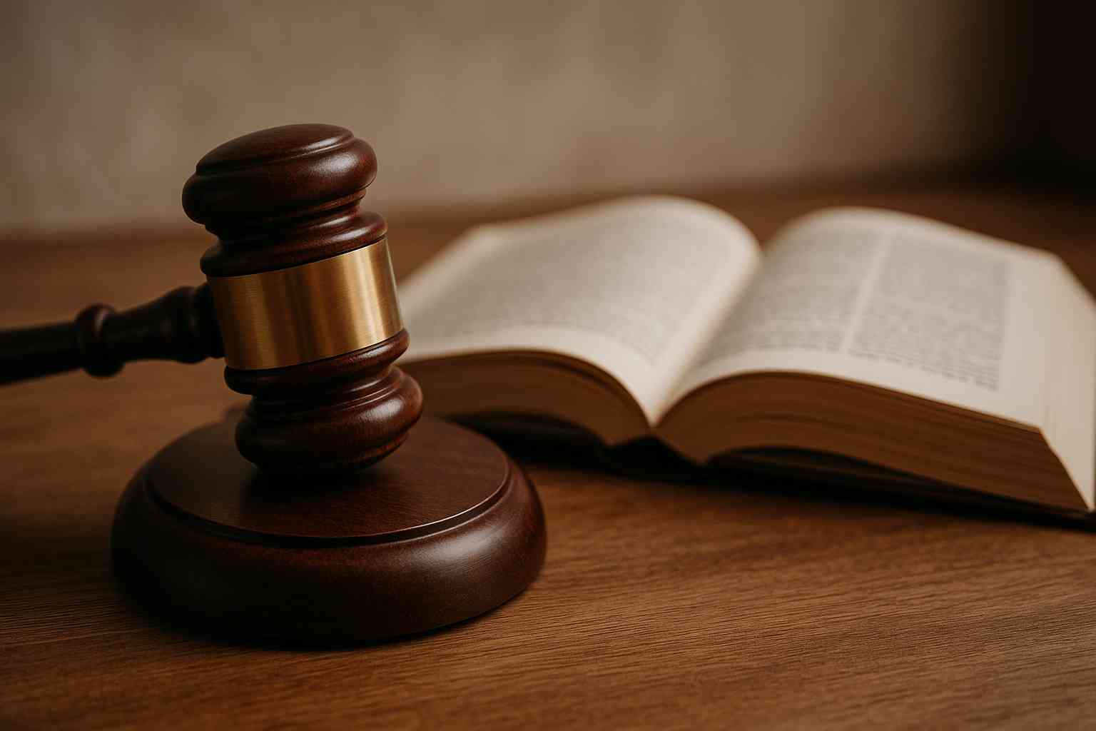 gavel next to book on a table