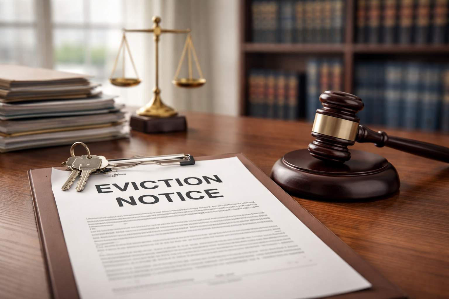 eviction notice on desk